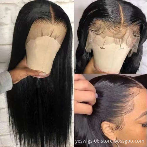Yeswigs Cheap Raw Indian Virgin Straight Human Hair Transparent Lace Frontal Wig Vendor HD Full Lace Front Wigs For Black Women